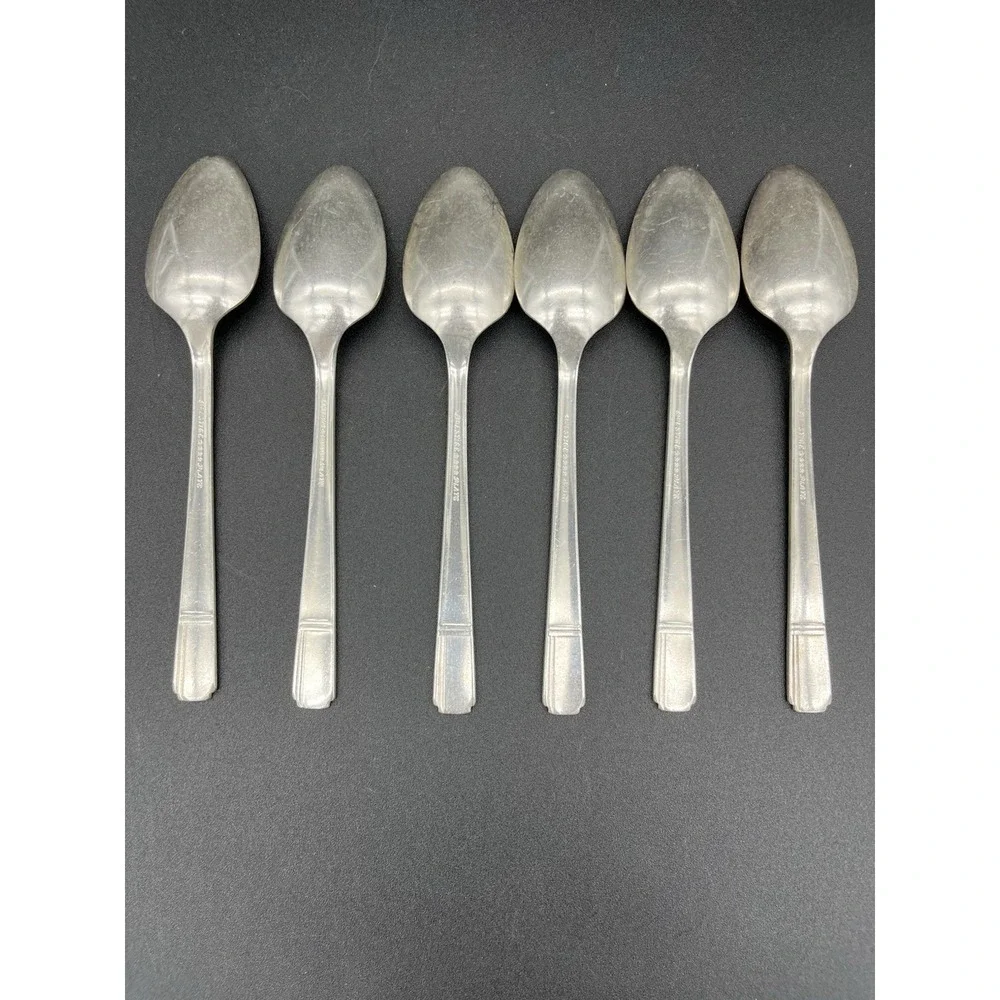 Grenoble Silverplate Teaspoon Set 6 Pieces Circa 1938 Oneida Silver